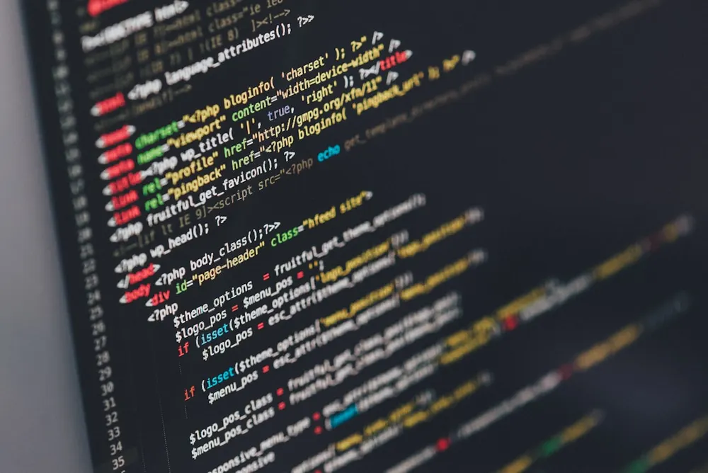 Código em um editor de texto